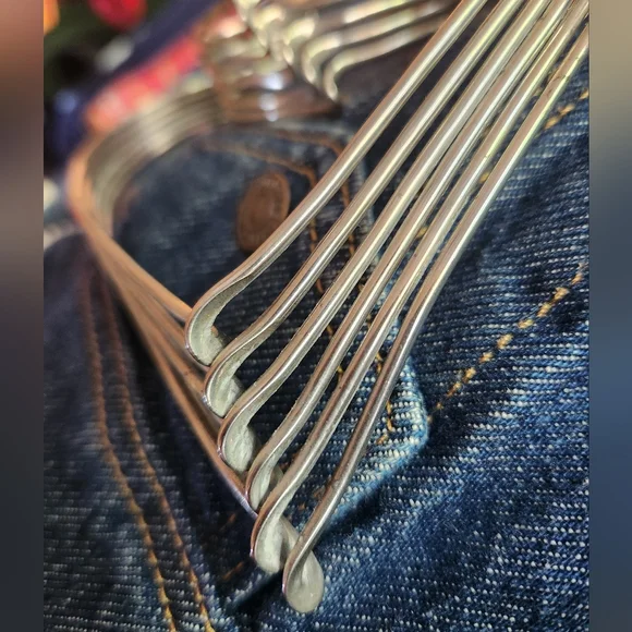 VTG 70's THE WAVE Silver Choker 14" Modernist Boho Neck 7" Wrist Cuff Set - Picture 5 of 8